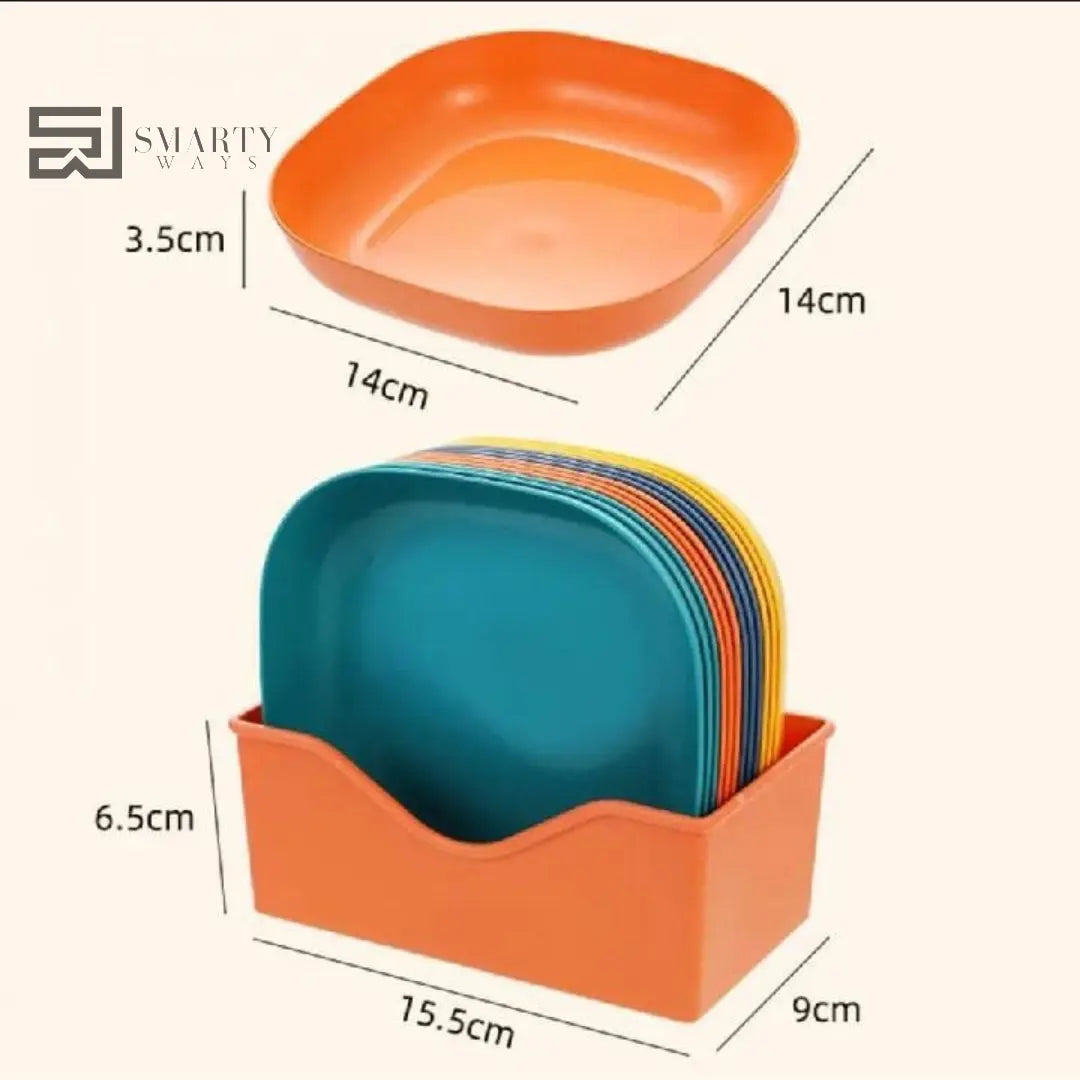 10-Piece Square Plate Set – Durable & Stylish Dinnerware SmartyWays