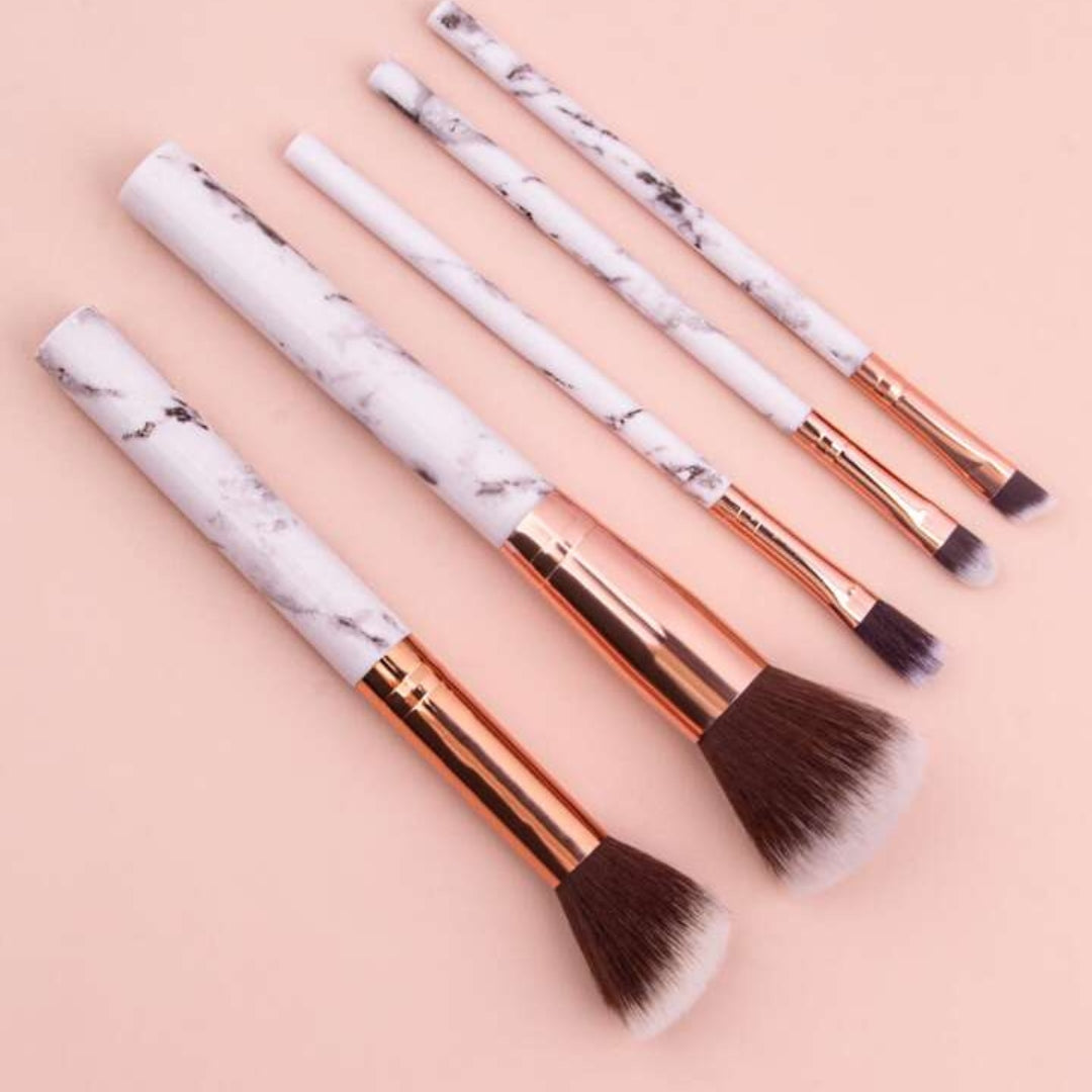 10 Pcs Marble Makeup Brush Set – Professional Soft Bristles for Flawless Makeup Smarty Ways