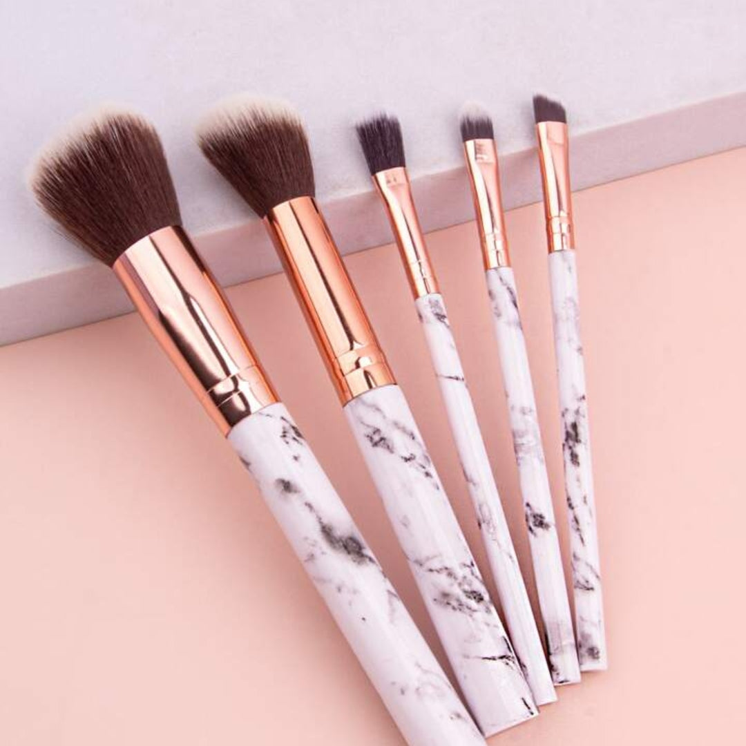 10 Pcs Marble Makeup Brush Set – Professional Soft Bristles for Flawless Makeup Smarty Ways