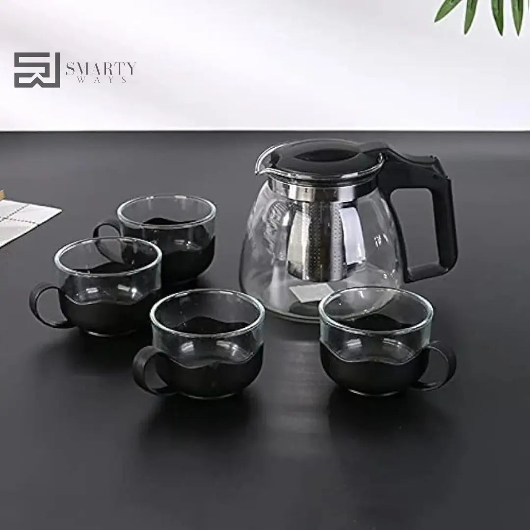 Glass Infuser Kettle 950ml with 4 Cups | Tea & Coffee Maker SmartyWays