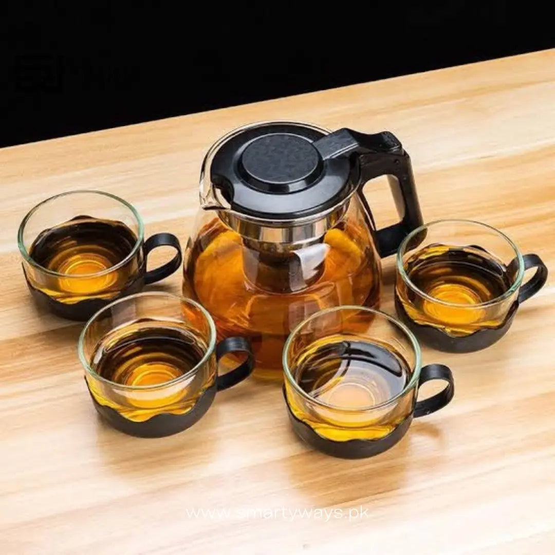 Glass Infuser Kettle 950ml with 4 Cups | Tea & Coffee Maker SmartyWays