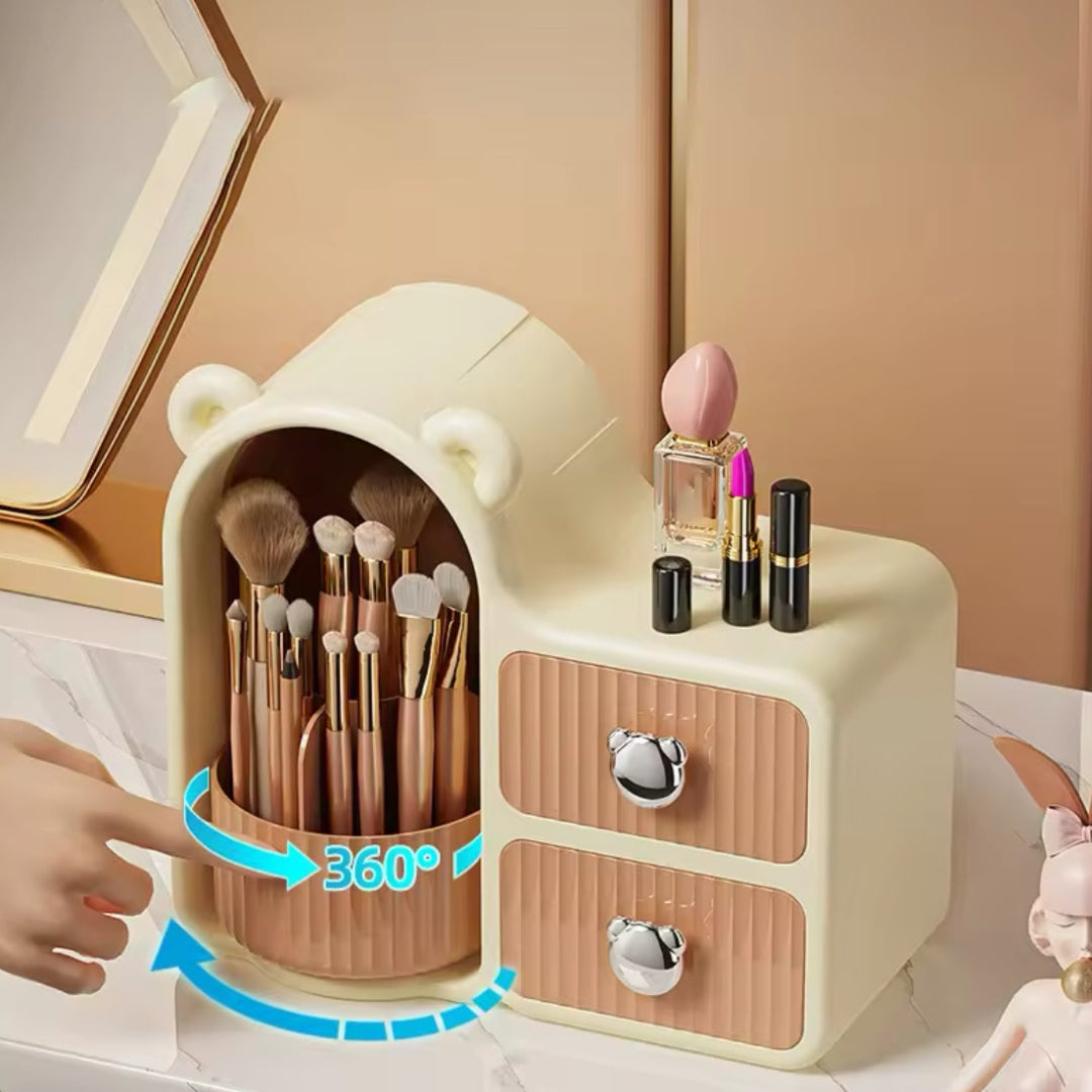 Rotating Organizer with Drawers in Pakistan – Stylish Makeup & Skincare Storage Box | smartyways.pk