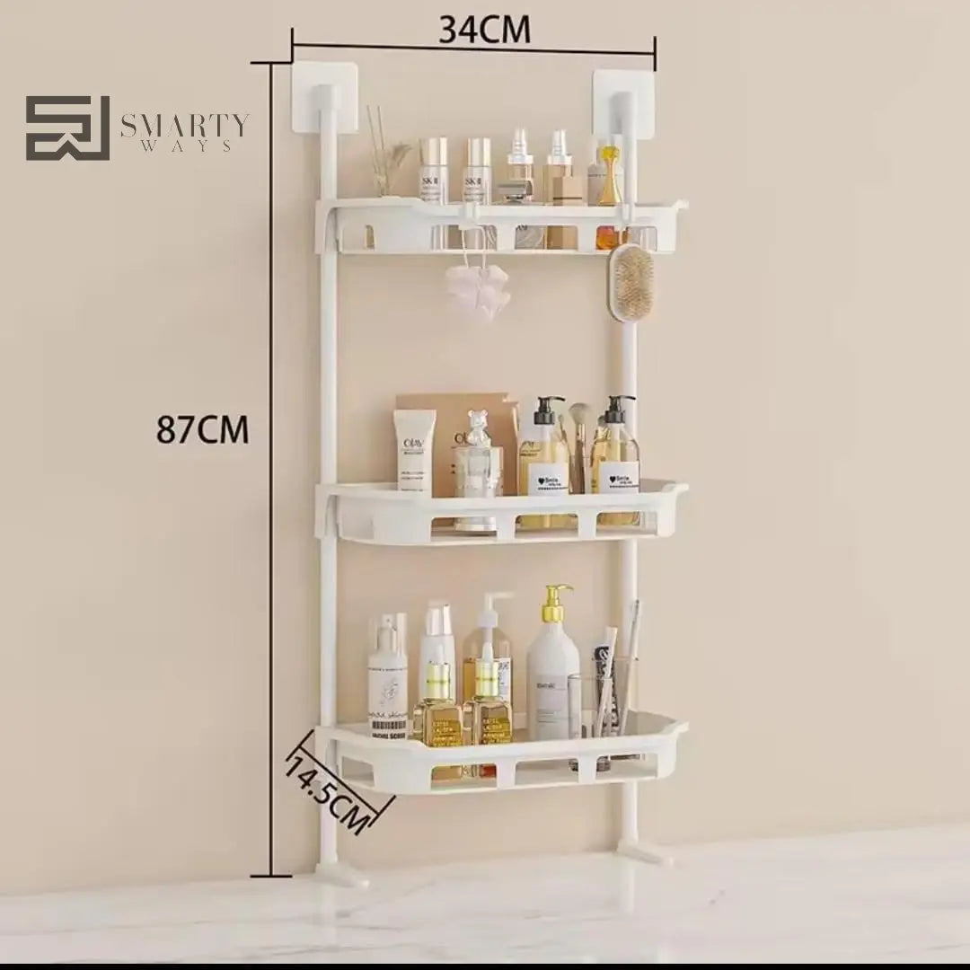 Wall-Mounted Over the Commode Storage Rack – 3-Tier Bathroom Organizer Smarty Ways