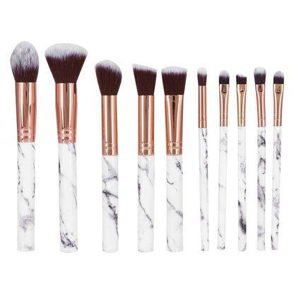 10 Pcs Marble Makeup Brush Set – Professional Soft Bristles for Flawless Makeup Smarty Ways