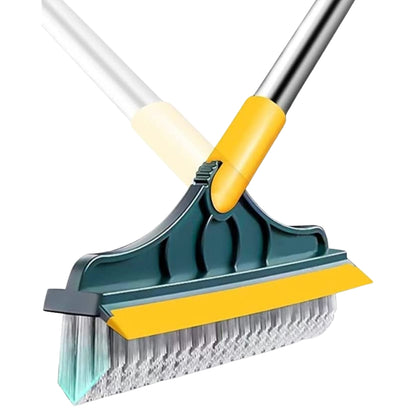 2-in-1 Floor Scrub Brush with Rubber Squeegee