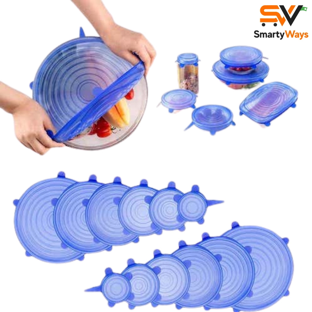 6 Pcs Silicone Stretchable Lids Set
