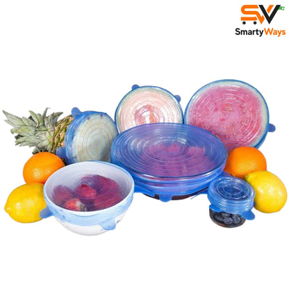 6 Pcs Silicone Stretchable Lids Set