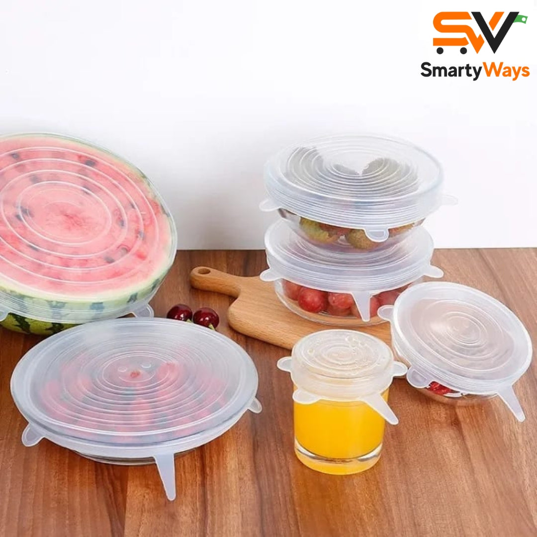 6 Pcs Silicone Stretchable Lids Set
