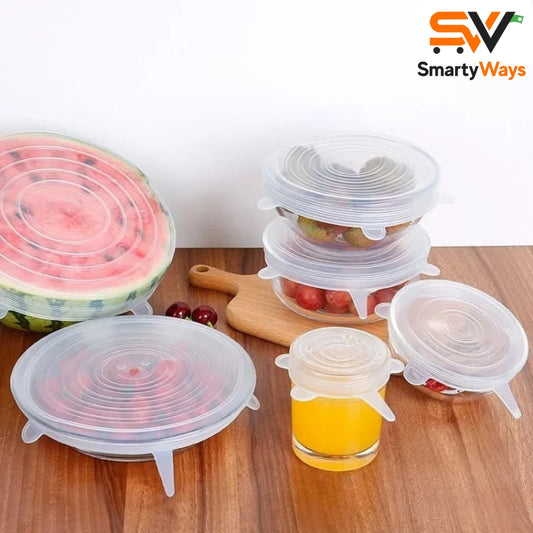 6 Pcs Silicone Stretchable Lids Set