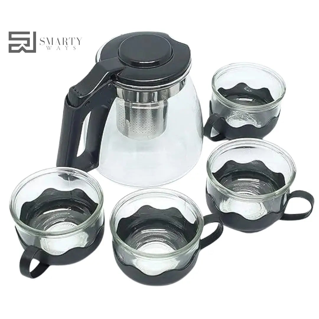 Glass Infuser Kettle 950ml with 4 Cups | Tea & Coffee Maker SmartyWays