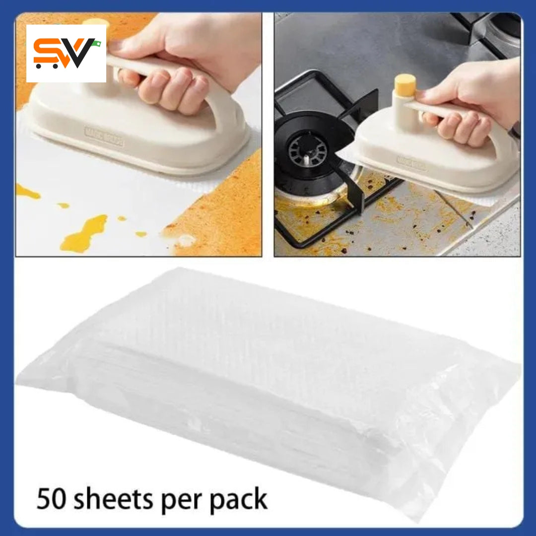 Multi-Purpose Kitchen Cleaning Brush with Disposable Pads