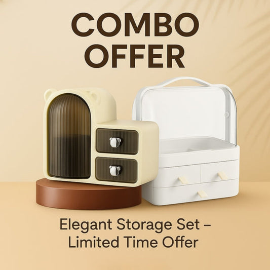 Stylish Makeup & Skincare Storage Box Combo – Best Organizer Deal in Pakistan | smartyways.pk