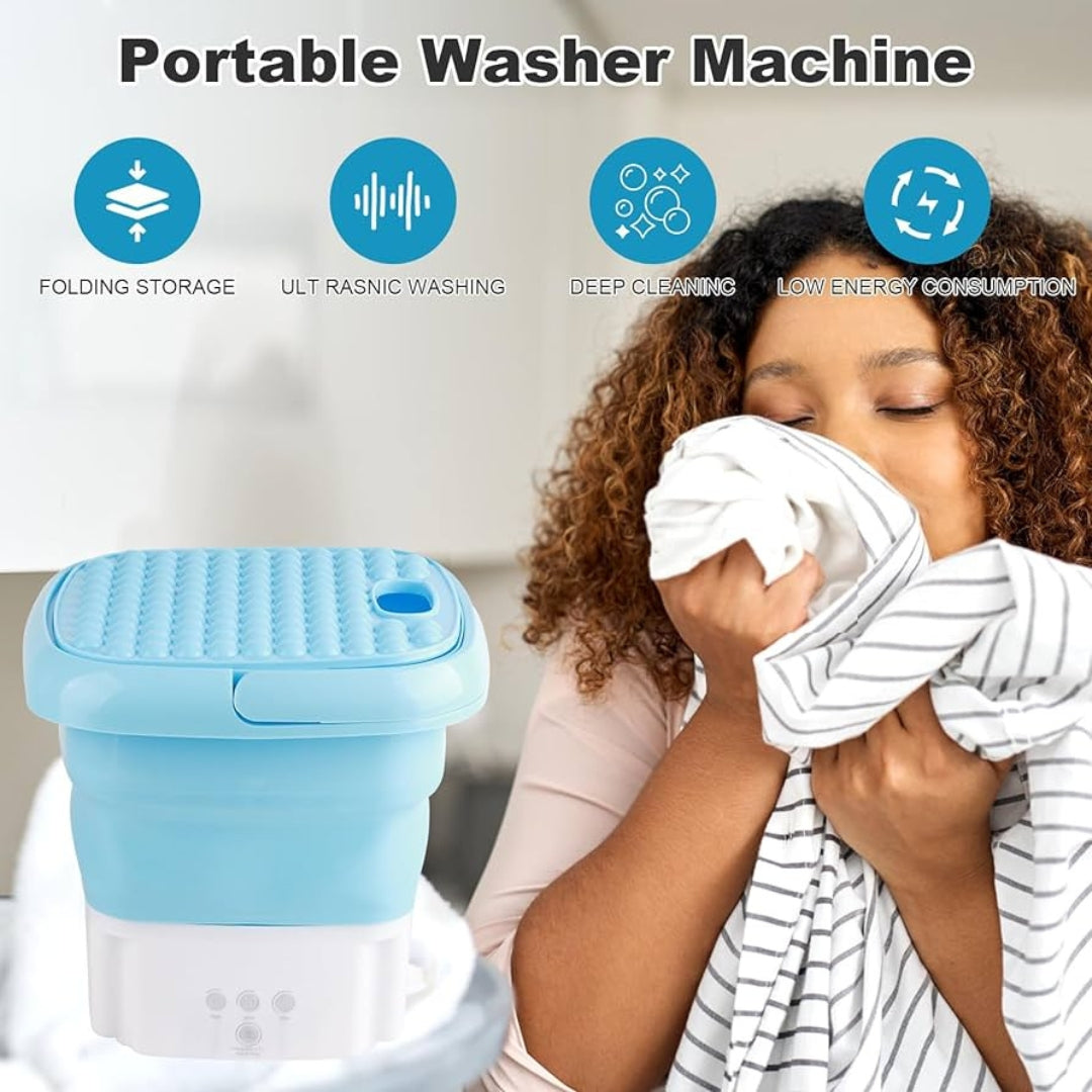 Mini Portable Washing Machine – Foldable, Ultrasonic & Travel-Friendly 🧺✨