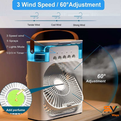 ❄️ Mini Cooler Fan – Portable Ice Air Fan with 3-Speed Cooling
