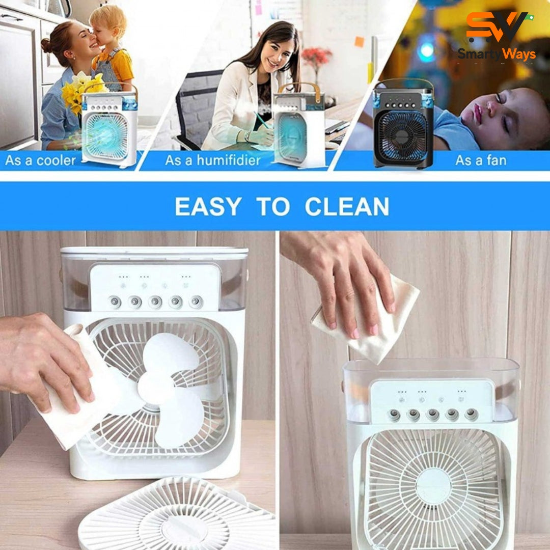 ❄️ Mini Cooler Fan – Portable Ice Air Fan with 3-Speed Cooling