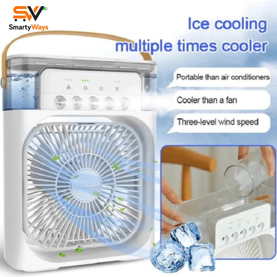 ❄️ Mini Cooler Fan – Portable Ice Air Fan with 3-Speed Cooling