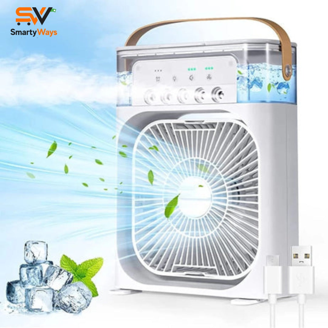 ❄️ Mini Cooler Fan – Portable Ice Air Fan with 3-Speed Cooling