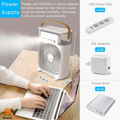 ❄️ Mini Cooler Fan – Portable Ice Air Fan with 3-Speed Cooling