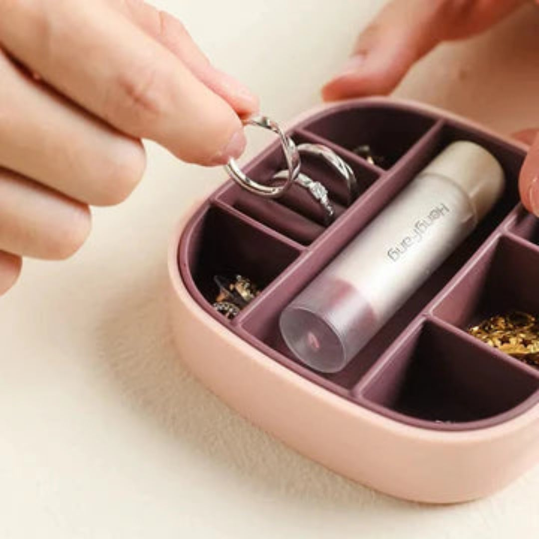 Portable Mirror Jewelry Organizer Box