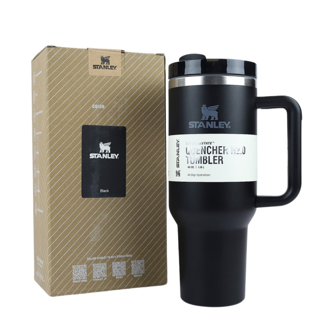 Stanley Quencher H2.0 Flowstate Tumbler – 40 oz (1.2L) | Premium Batch - Pure Black