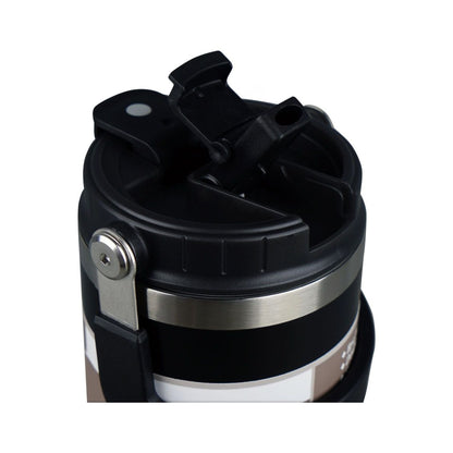 Flip Straw Coffee Tumbler With Handle – 30oz Insulated Mug | BLACK