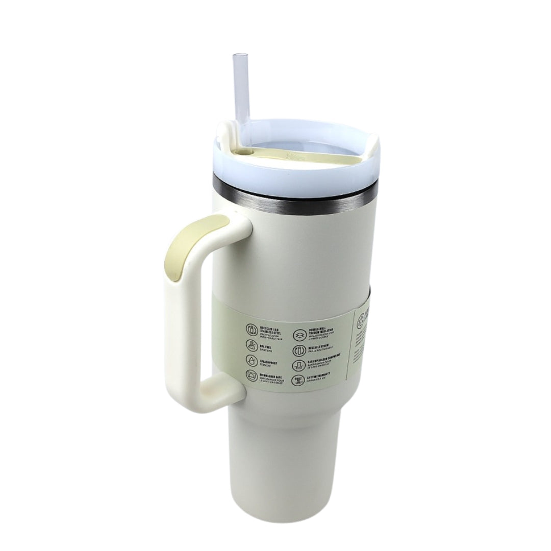 Stanley Quencher H2.0 Flowstate Tumbler – 40 oz (1.2L) | Premium Batch - Milky Cream