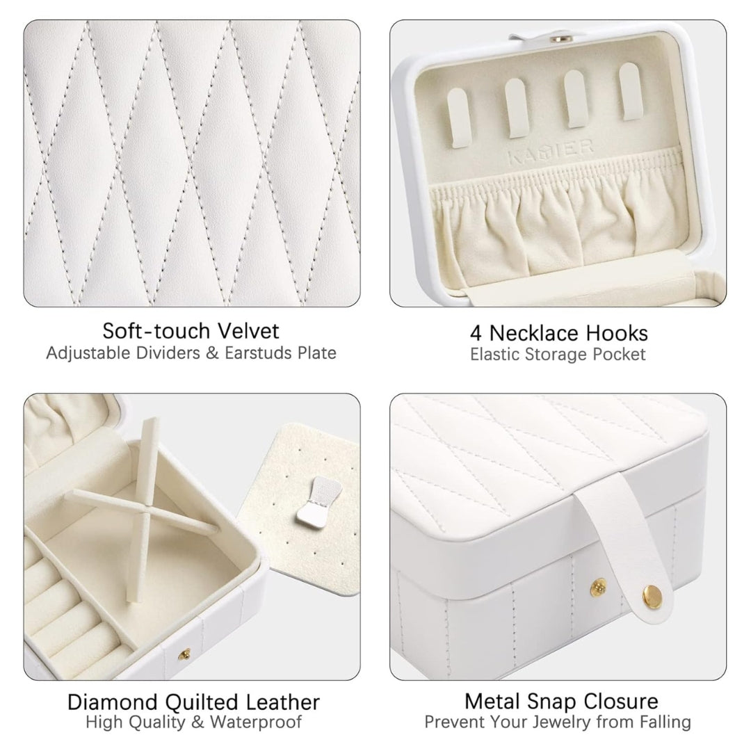 Luxury Velvet Leather Jewelry Organizer Box