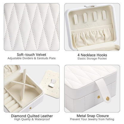 Luxury Velvet Leather Jewelry Organizer Box