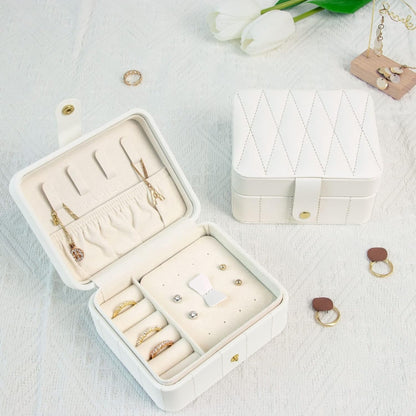 Luxury Velvet Leather Jewelry Organizer Box