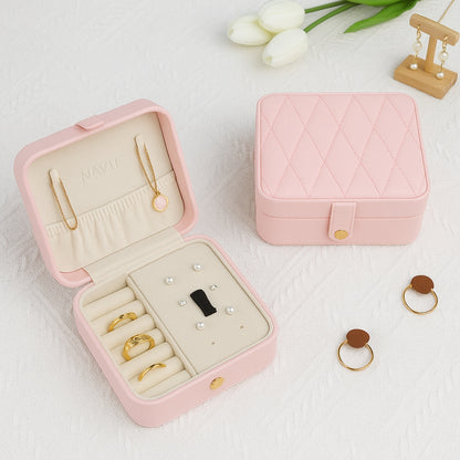 Luxury Velvet Leather Jewelry Organizer Box