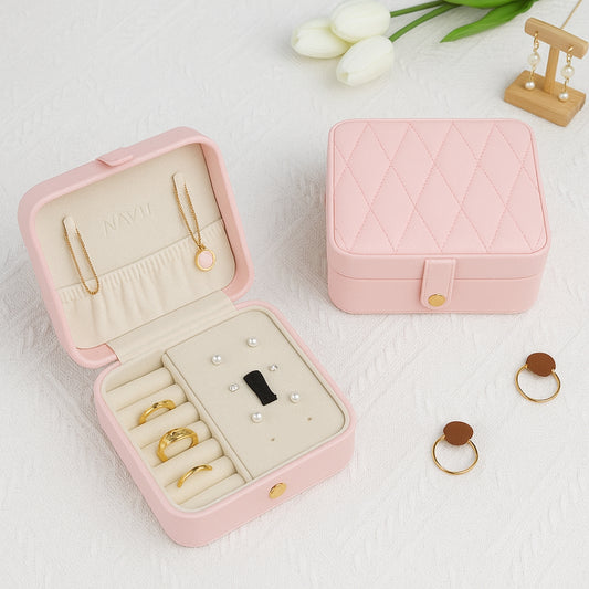 Luxury Velvet Leather Jewelry Organizer Box